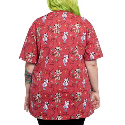 Western Mickey & Minnie Lasso All-Over Print Unisex Tee - Image 6