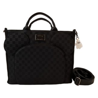 Mickey Mouse Checkered Texture Convertible Backpack & Tote Crossbody Bag