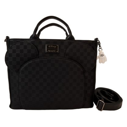 Mickey Mouse Checkered Texture Convertible Backpack & Tote Crossbody Bag