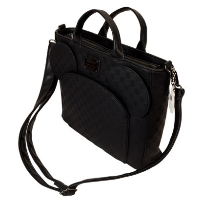 Mickey Mouse Checkered Texture Convertible Backpack & Tote Crossbody Bag - Image 4