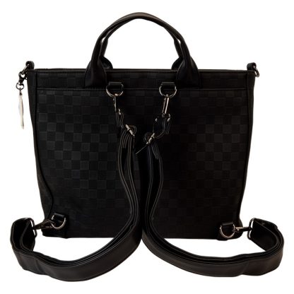 Mickey Mouse Checkered Texture Convertible Backpack & Tote Crossbody Bag - Image 5
