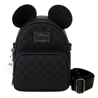 Mickey Mouse Checkered Texture Convertible Mini Backpack & Crossbody Bag