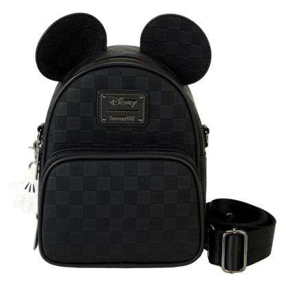Mickey Mouse Checkered Texture Convertible Mini Backpack & Crossbody Bag