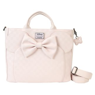 Minnie Mouse Checkered Texture Convertible Backpack & Tote Crossbody Bag