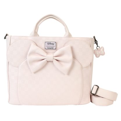 Minnie Mouse Checkered Texture Convertible Backpack & Tote Crossbody Bag