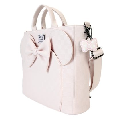 Minnie Mouse Checkered Texture Convertible Backpack & Tote Crossbody Bag - Image 3