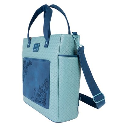 Stitch Embroidered Floral Convertible Backpack & Tote Crossbody Bag - Image 4