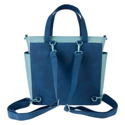 Stitch Embroidered Floral Convertible Backpack & Tote Crossbody Bag - Image 5
