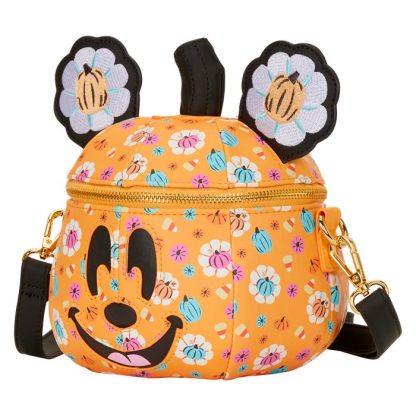 Mickey Mouse Floral Pumpkin Head Glow Figural Crossbody Bag - Image 5