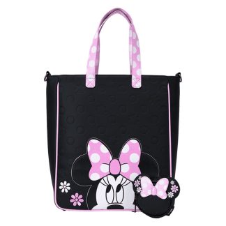 Minnie Mouse Floral Rock The Dots Tote Crossbody Bag With Coin Bag