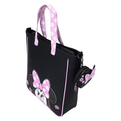 Minnie Mouse Floral Rock The Dots Tote Crossbody Bag With Coin Bag - Image 4