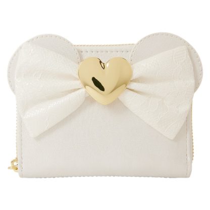 Minnie Mouse Iridescent Lace Wedding Zip Around Wallet